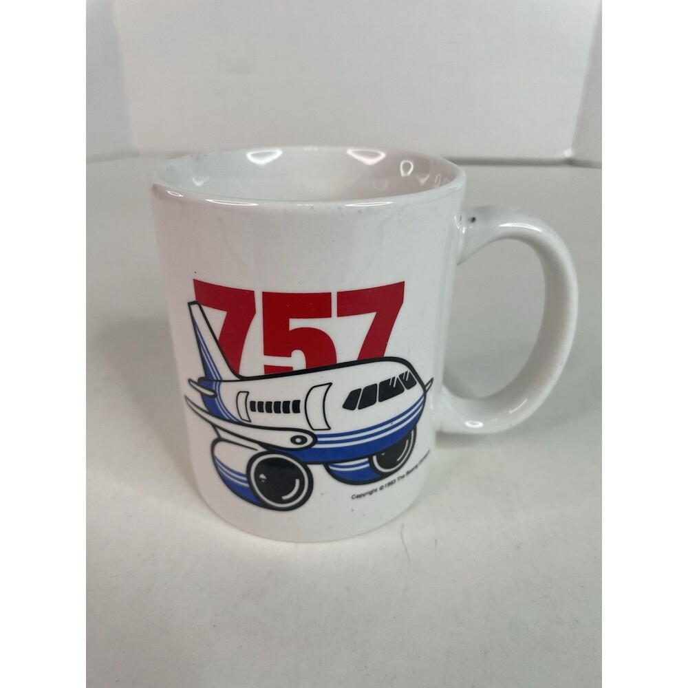Boeing 757 Vintage Mug, White, Plane, Linyi Headwind, 1993 Coffee Cup